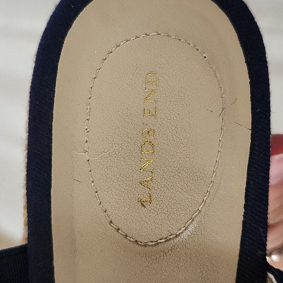 Lands End Slip On Espadrille Sandals Coastal Nautical Womens 7 - Picture 7 of 10